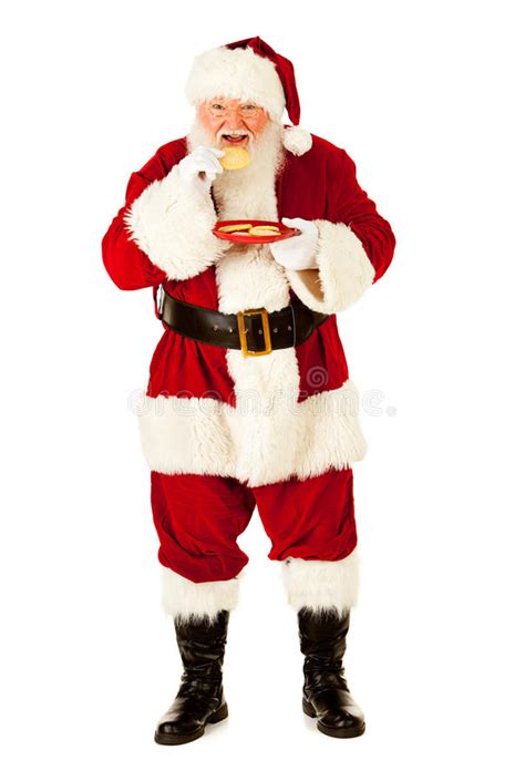 Santa Eating A Cookie Snack Stock Image Image Of Senior Christmas