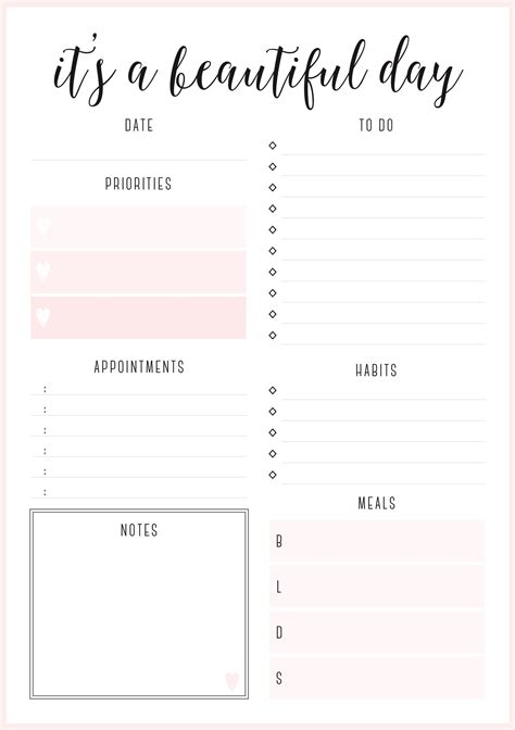 Free Printable Daily Planner Sheets Free Printable Templates