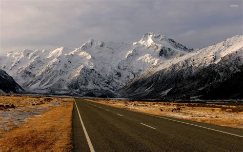Road Towards The Snowy Mountains 3 Wallpaper Nature Wallpapers 43771