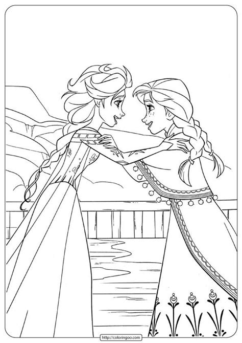 Elsa and anna coloring pages. Printable Anna and Elsa Coloring Pages in 2020 | Elsa ...