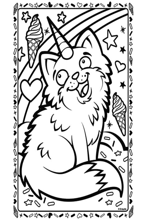 Coloriage Un Chat Licorne Heureux t茅l茅charger et imprimer gratuit sur