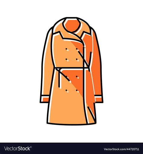 Trench Coat Outerwear Female Color Icon Royalty Free Vector