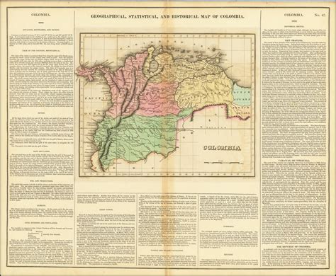 Geographical Statistical And Historical Map Of Colombia Barry