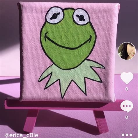 Download Meme Kermit The Frog Painting Tik Tok Png And 