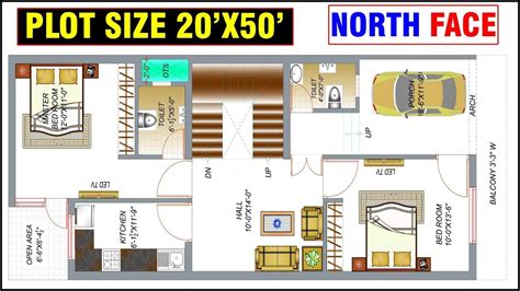 20 X 50 House Plans Vastu House Plan 20 X 50 North Face House