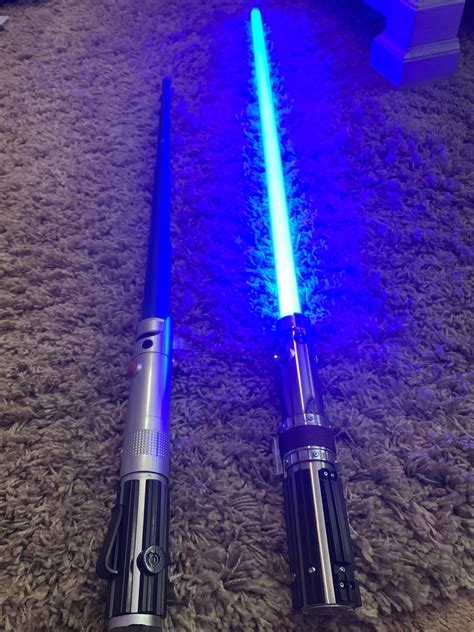 My First Real Lightsaber Next To The Plastic One I Used To Have Ive