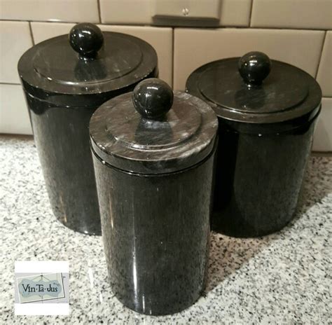 Weekend Sale Black Marble Canister Set 6 Piece 3