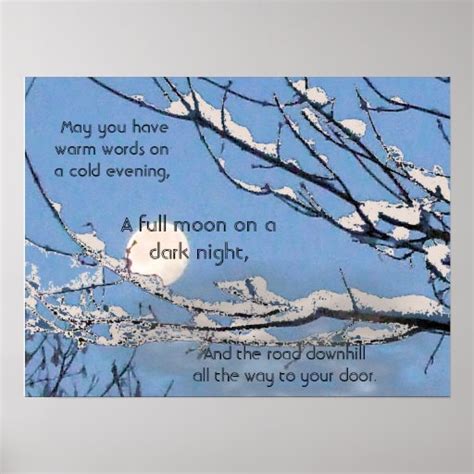 Irish Blessing May You Have Warm Words On A Cold Poster Zazzle