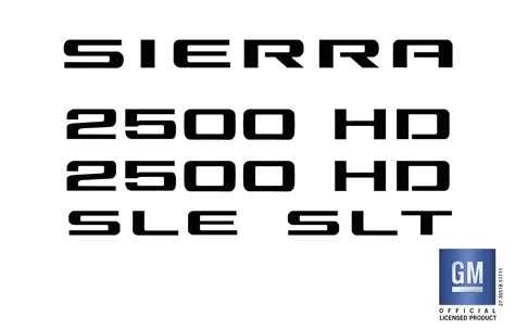 2007 2018 Gmc Sierra Truck Sle Slt Emblem Overlay Decal Letters Set Of