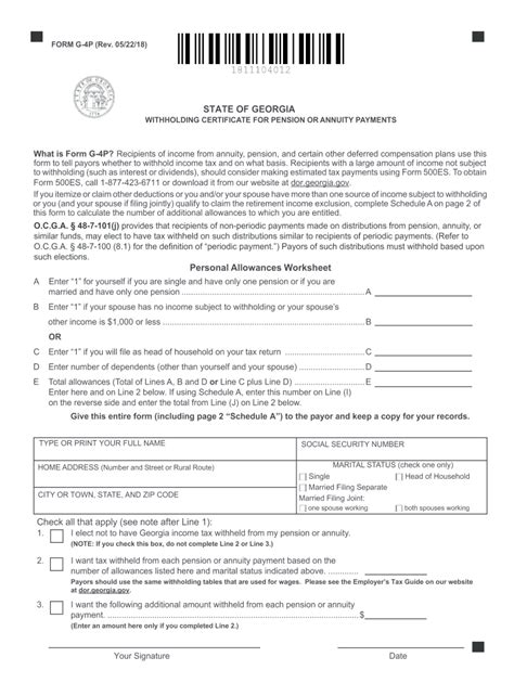 Georgia W4p Form Fill Out And Sign Online Dochub