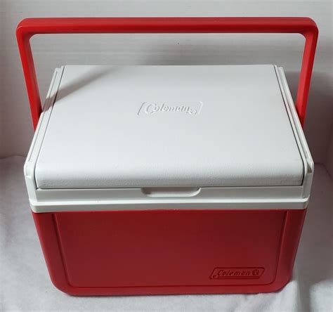Vintage Coleman Flip Lid Red 5 Qt Lunch Box 6 Pack Mini Ice Chest