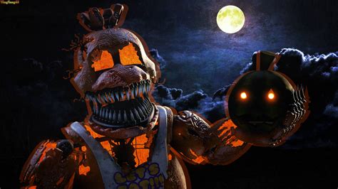 Download Nightmare Freddy Fnaf Halloween Wallpaper