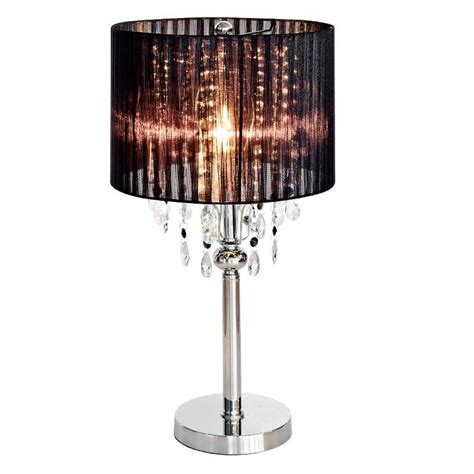 Black Table Lamp With Hanging Crystals Deck Storage Box Ideas