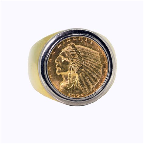 18k Yellow Gold 2 12 Dollar Coin Bezel Ring Pierce Jewelers