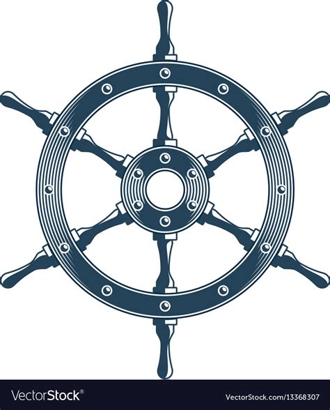 Ship Steering Wheel Royalty Free Vector Image Vectorstock
