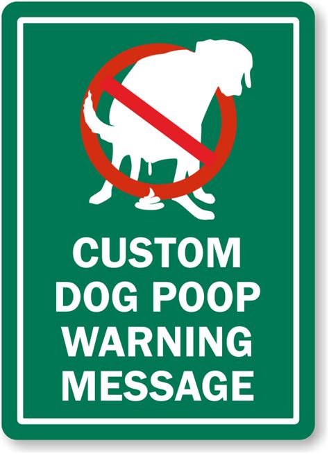 Custom Dog Poop Warning Message Sign Free Shipping