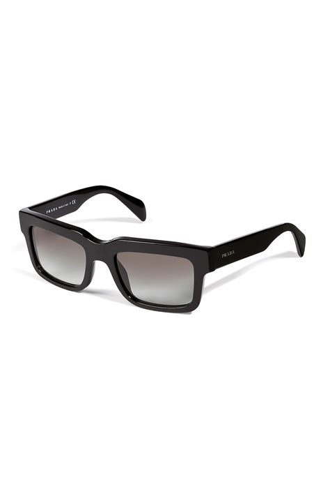 Prada Square Frame Gradient Sunglasses In Black For Men Lyst
