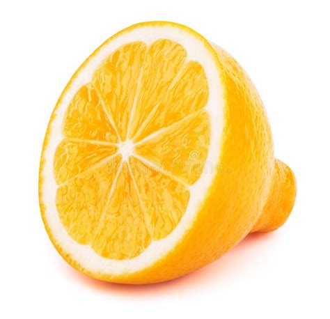 Half Of Lemon Fruit Slice Isolated On White Stock Image Image Of