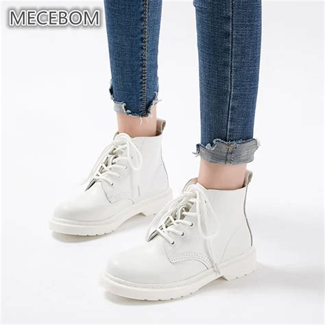 Women Fashion Genuine Leather Ankle Boots Winter White Shoe For Female