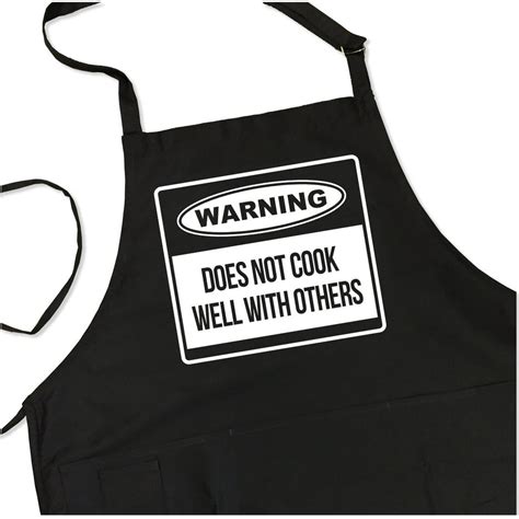 Warning Does Not Cook Well With Others Bbq Grill Apron Funny Apron For Dad 1 Size Fits All