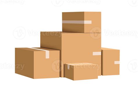 Cardboard Boxes Or Parcel Boxes Stacked On Top Of Each Other On