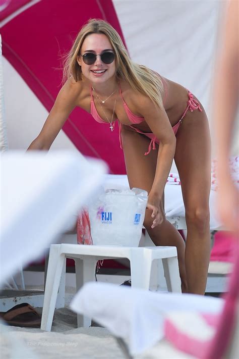 Free Kimberley Garner Stuns In A Tiny Coral String Bikini During Miami Beach Break Photos