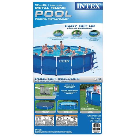 Intex 18ft X 48in Metal Frame Pool Set 18 Feet By 48 Inch Swiftsly