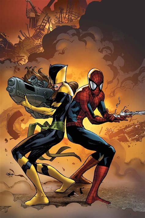 Kitty Pryde As Shadowcat And Peter Parker As Spider Man Cover To