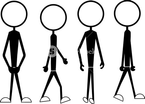 Cartoon Stick Figure Gestures And Poses Royalty Free