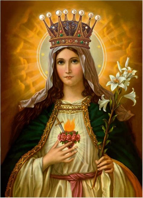 Our Lady Immaculate Heart Of Mary Poster Virgin Mary Print Etsy