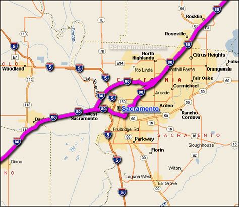 I 80 Sacramento Map