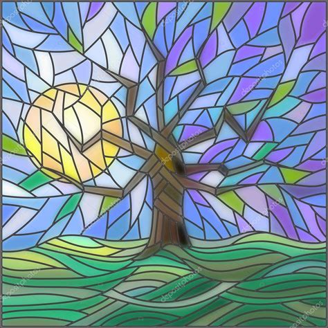 Stained Glass Tree Painting Glass Designs