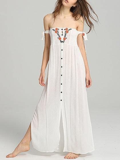 White Embroidery Detail Maxi Dress Boho Maxi Dress Maxi Dress Style