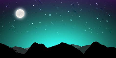 Night Landscape With Silhouettes Of Mountains And Sky 1181010 Vector