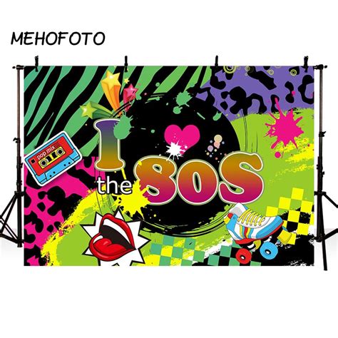 I Love 80s Backdrop Back To 80s Hip Pop Photography Background Radio