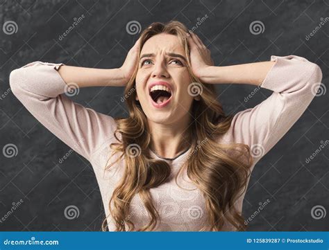 Emotional Woman Crying And Screaming Stock Image Image Of Failure Distraught 125839287