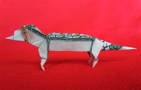 Real One Dollar Bill Origami Miniature Fox Figurine Paper Etsy