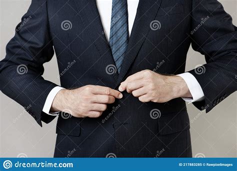 Businessman Buttoning His Suit Stock Image Image Of Consultant