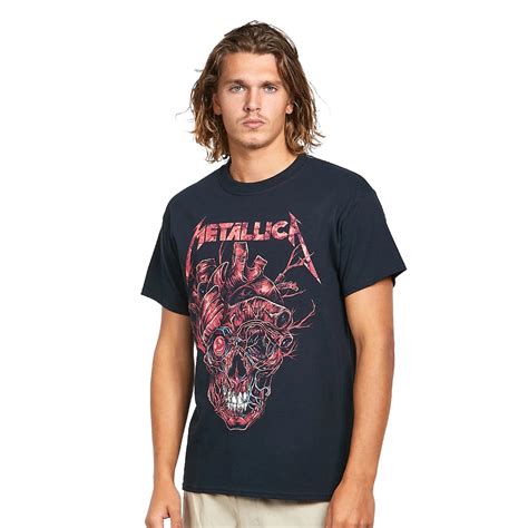 Metallica Heart Skull T Shirt Black Hhv