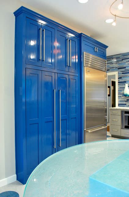 blue modern modern kitchen  metro  bradshaw designs llc