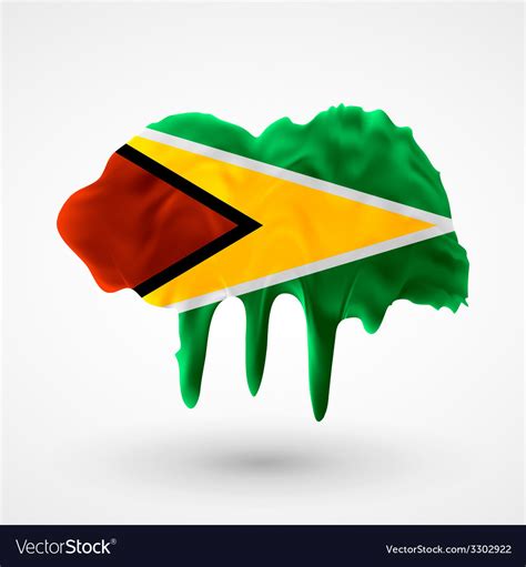Flag Of Guyana Painted Colors Royalty Free Vector Image