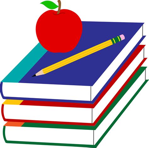 Books And Pencil Clipart Clip Art Library