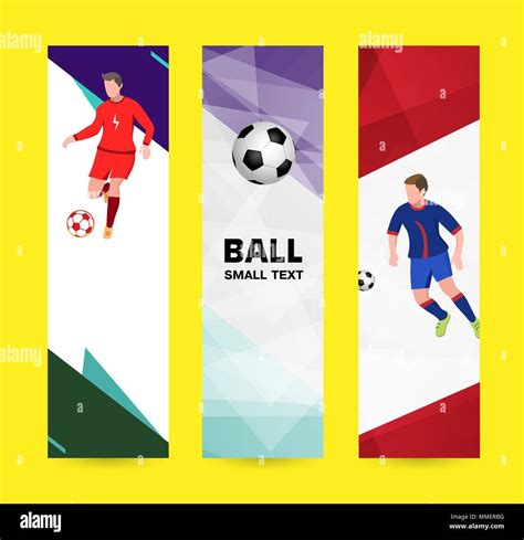 Set Abstract Sport Banner On A Light Bright Background Soccer P Stock