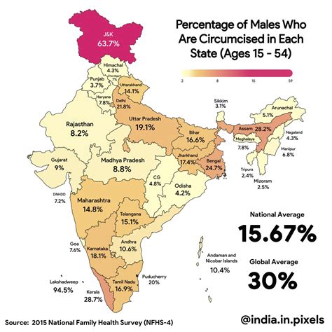 Percentage Of Males Who Are Circumcised In Each State Of India Age 15