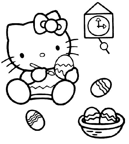 Hello Kitty Easter Egg Coloring Picture Coloring Home