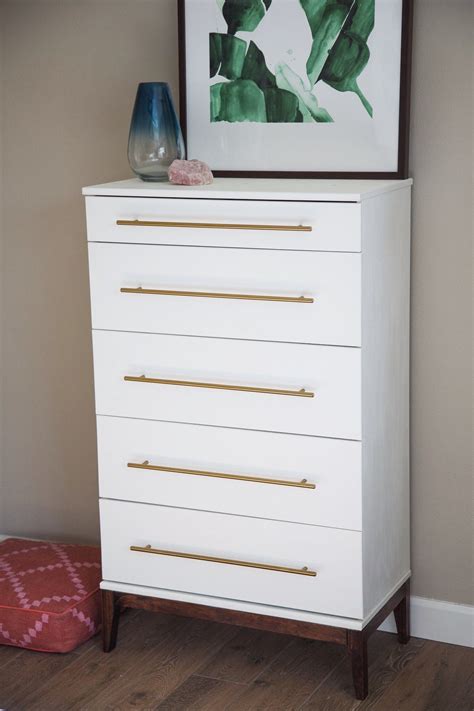 Modern tall narrow dresser for small bedroom. I went for another IKEA hack on the Tarva dresser - this ...