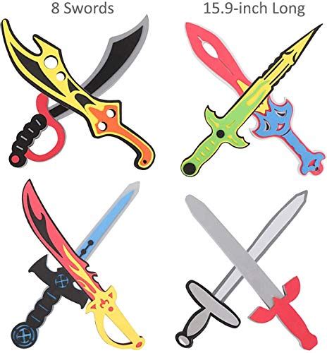 Liberty Imports Foam Swords 8 Pack Weapons Toy Set For Kids 8 Unique