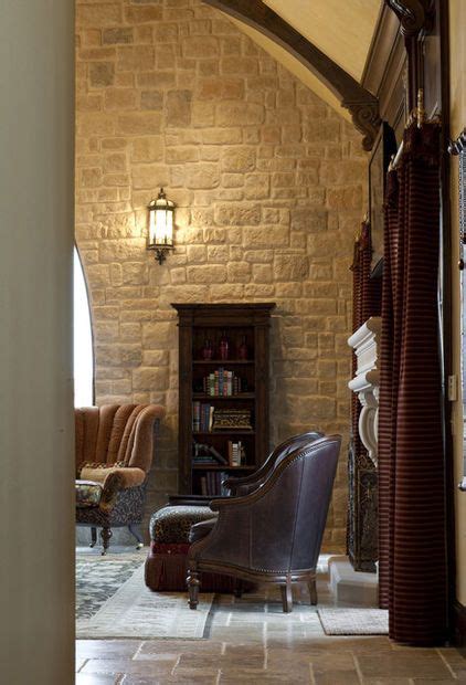 Stone Wall In The Study Tuscan Home Decor Ideas Tuscan Home Decorating