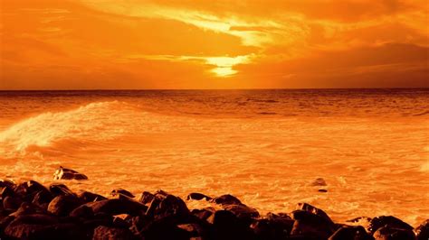 Sear 7 Beautiful Sunset With Flowing Orange Ocean Youtube