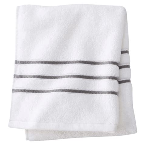 Gray Stripe Bath Hand Towel Only Set WELLROOMED